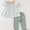 Sage gingham pumpkin girls set