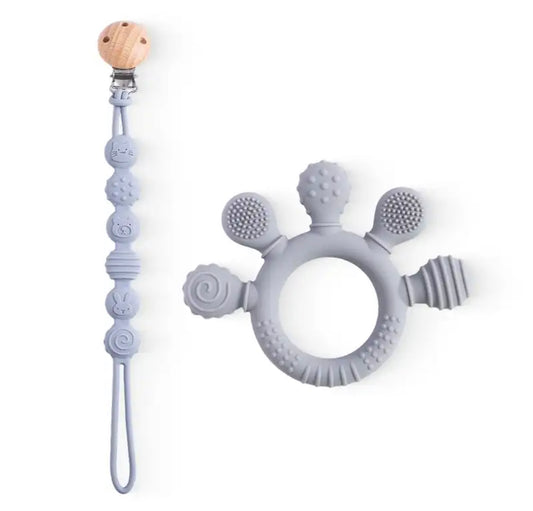 Silicone teether & Paci Clip
