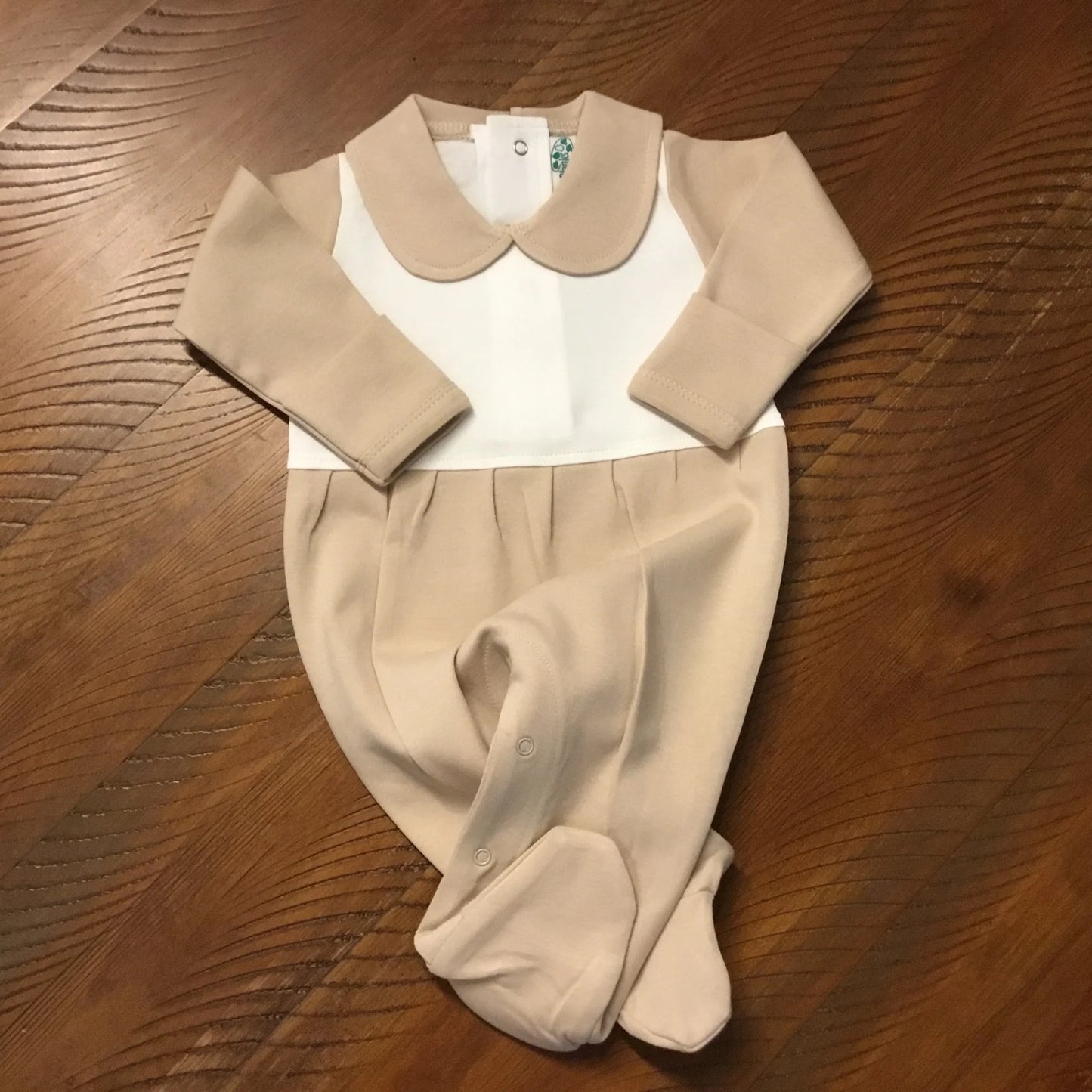 Footie with bib detail - embroider me