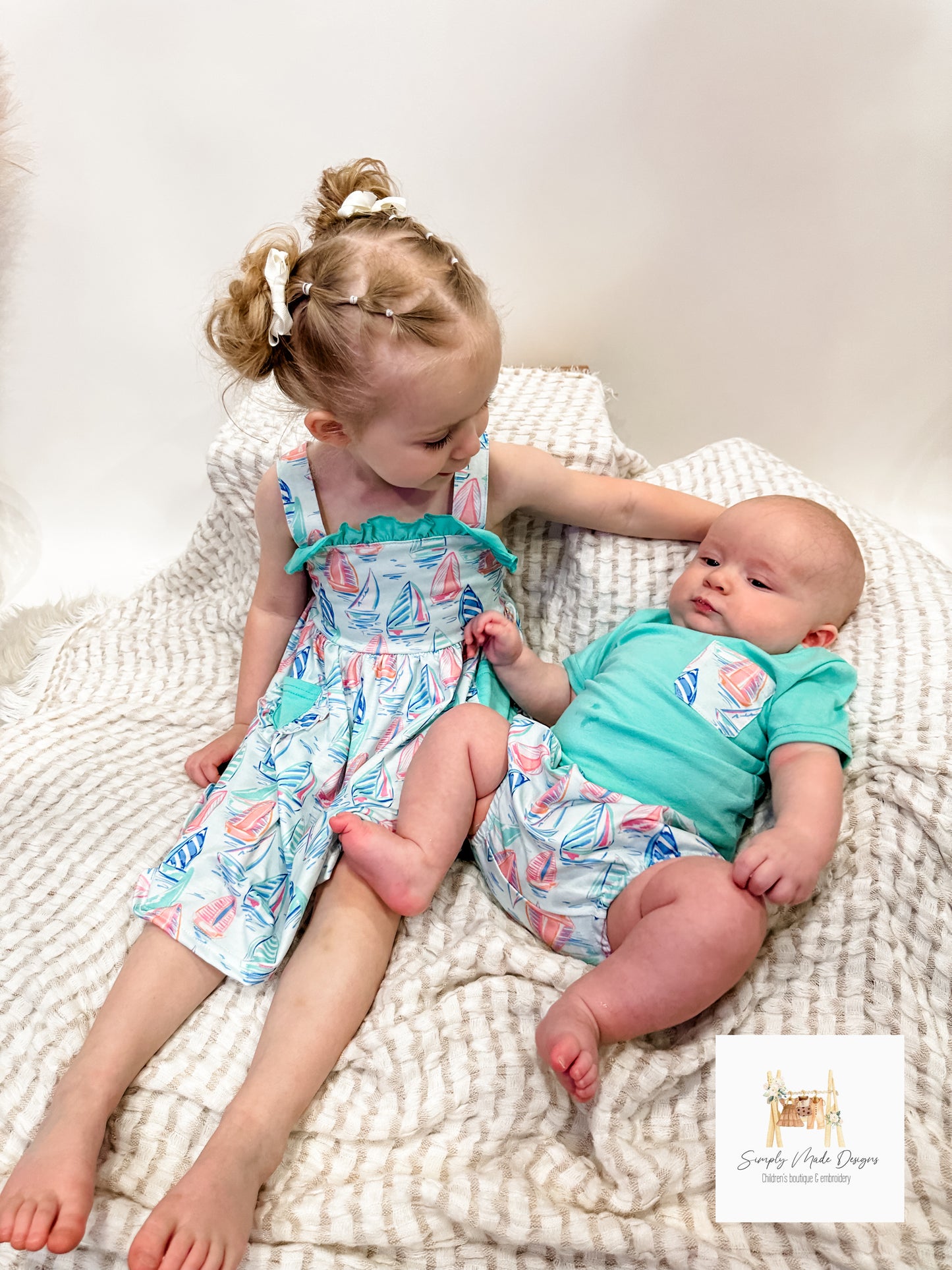 Boys bloomer sailboat set