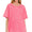 Acid wash French terry tee - fuchsia