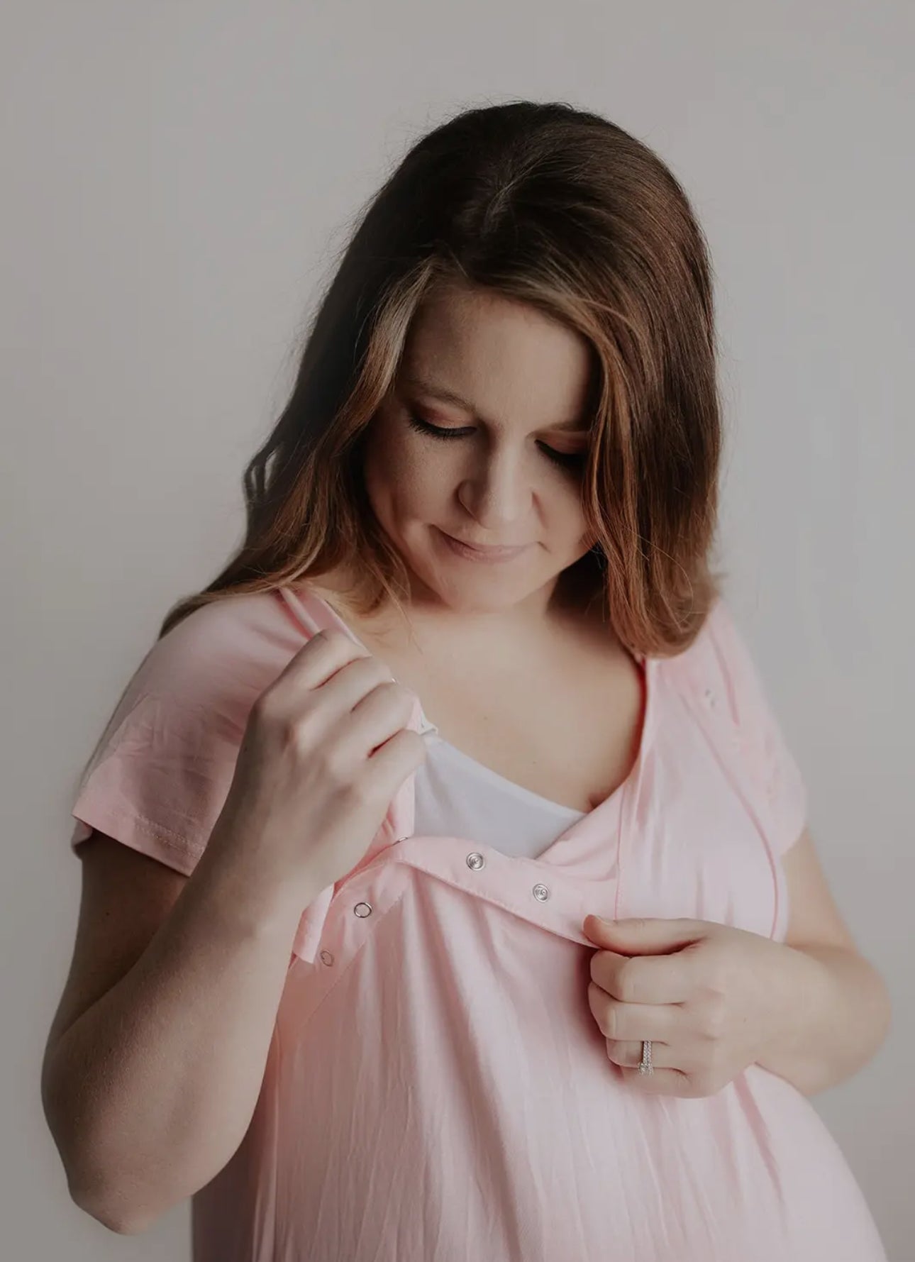 Light pink labor & delivery gown