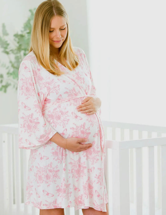Pink Butterfly Toile Bamboo Mommy & Me