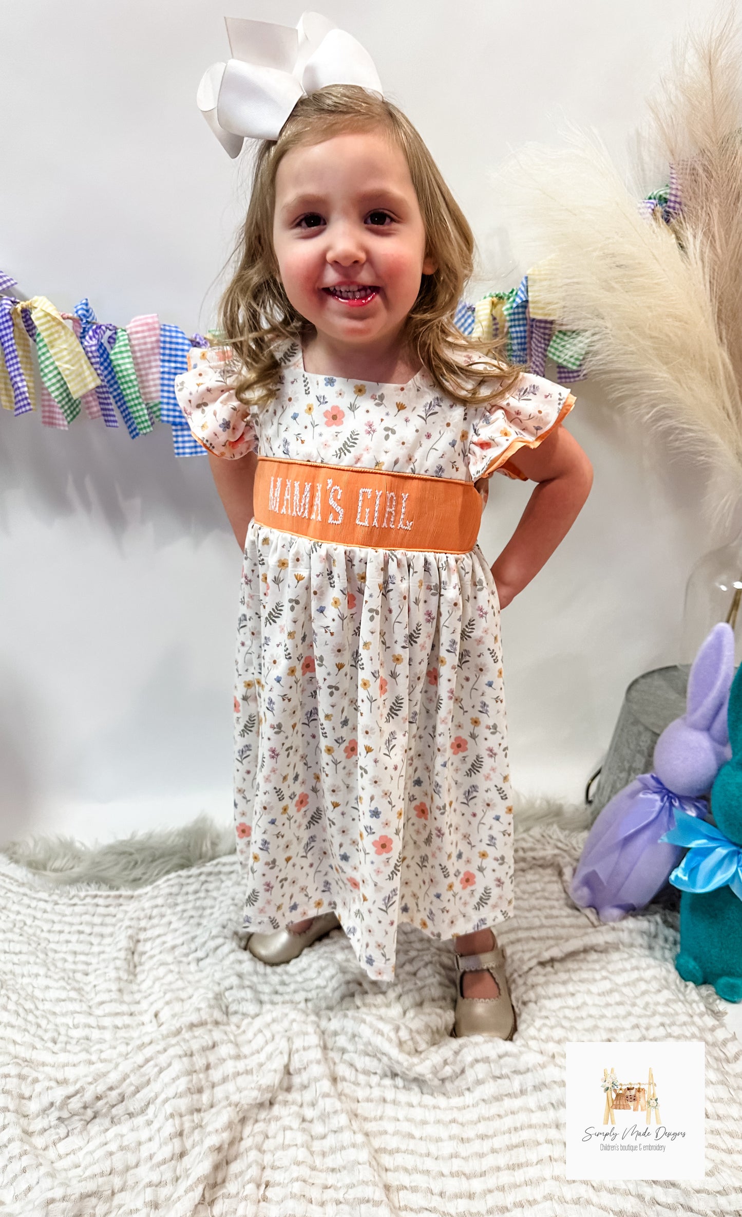 Mama’s girl smocked dress