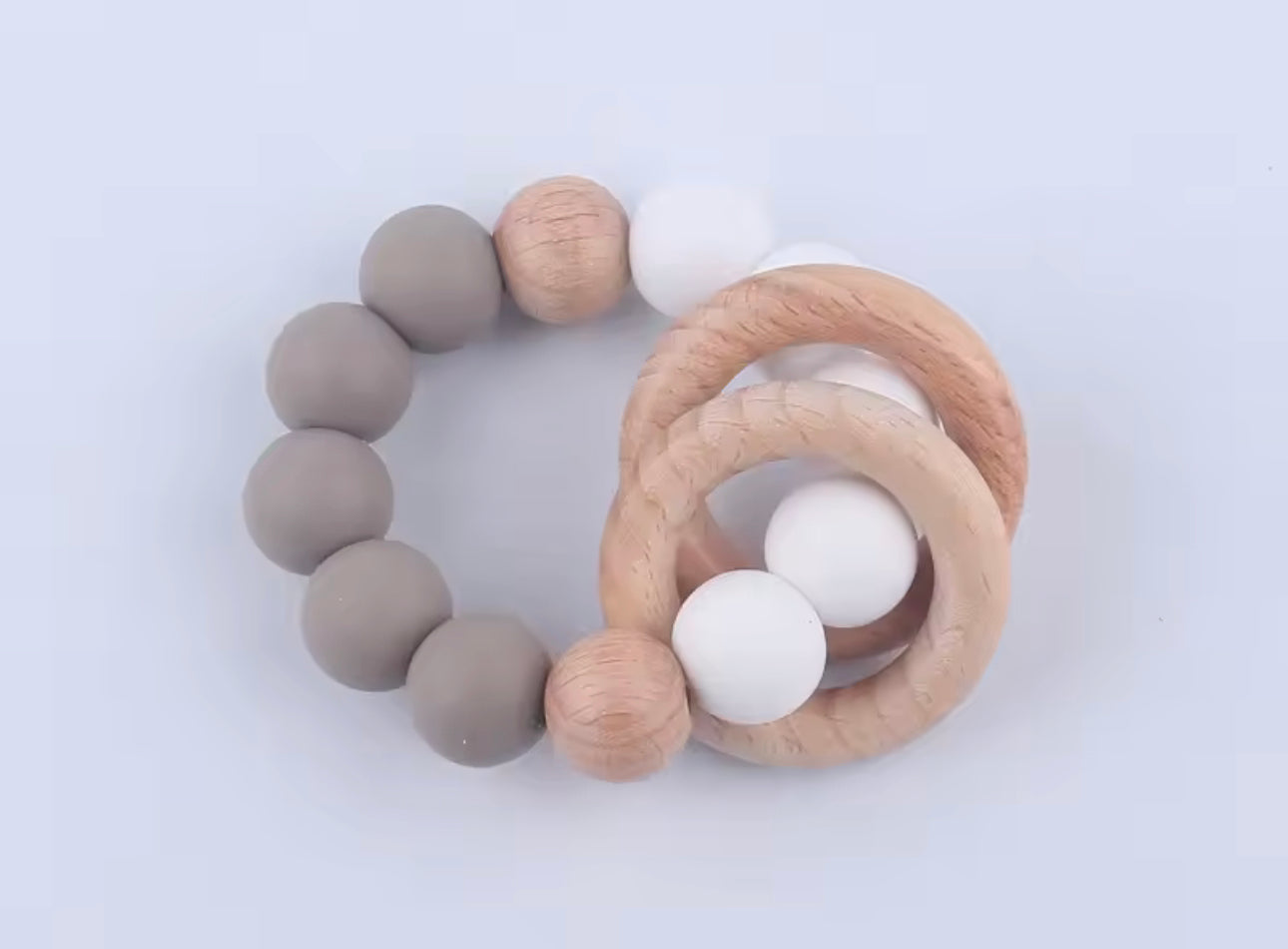 Wood & silicone teether ring
