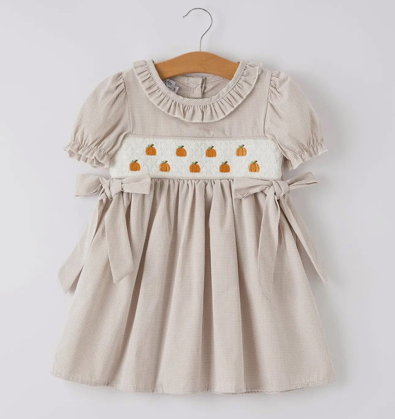 Pumpkin smocked dress