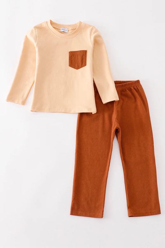 Brown corduroy Pant set