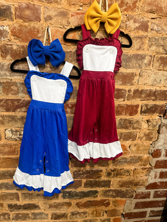 Blue jumpsuit- embroidered- you choose design