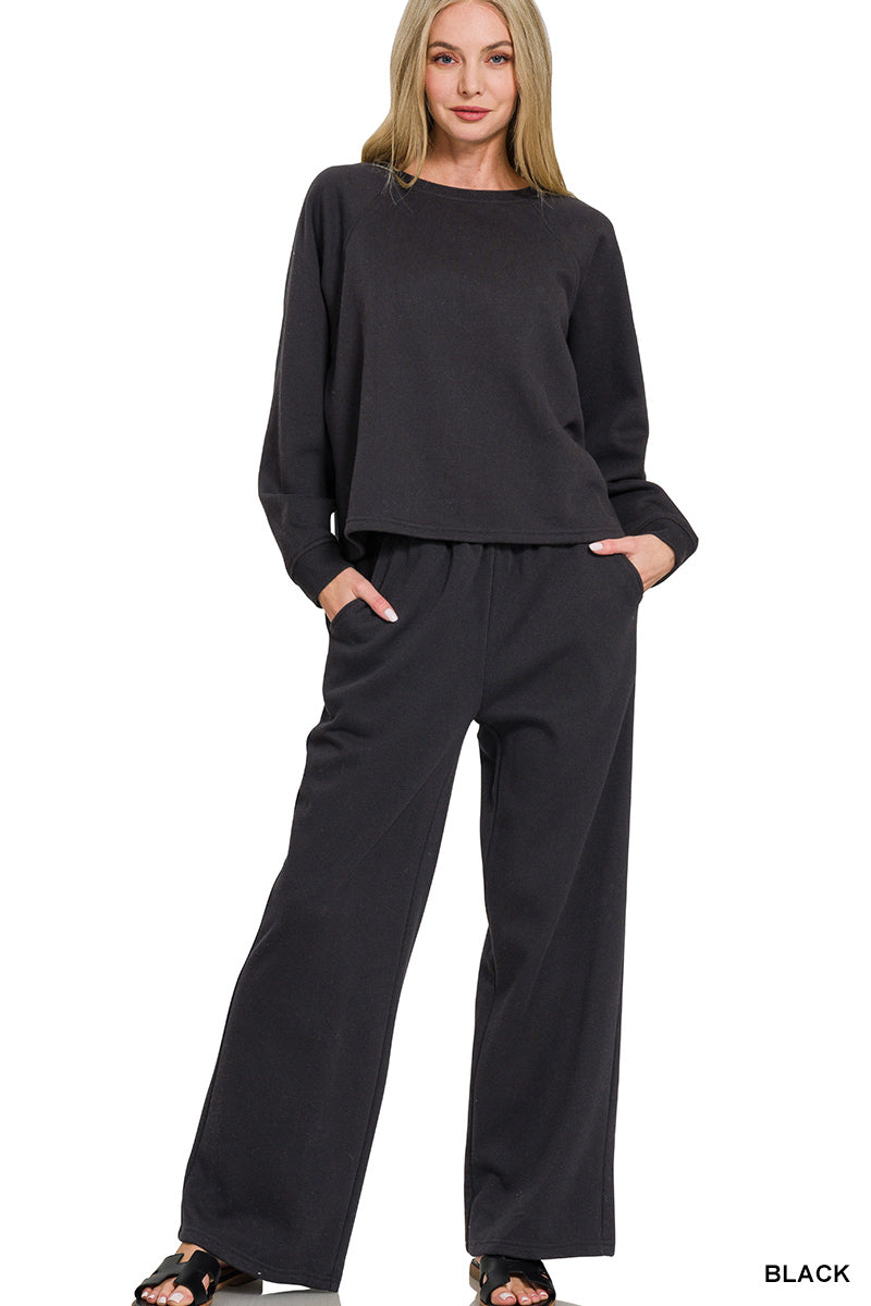 Black long sleeve pant set