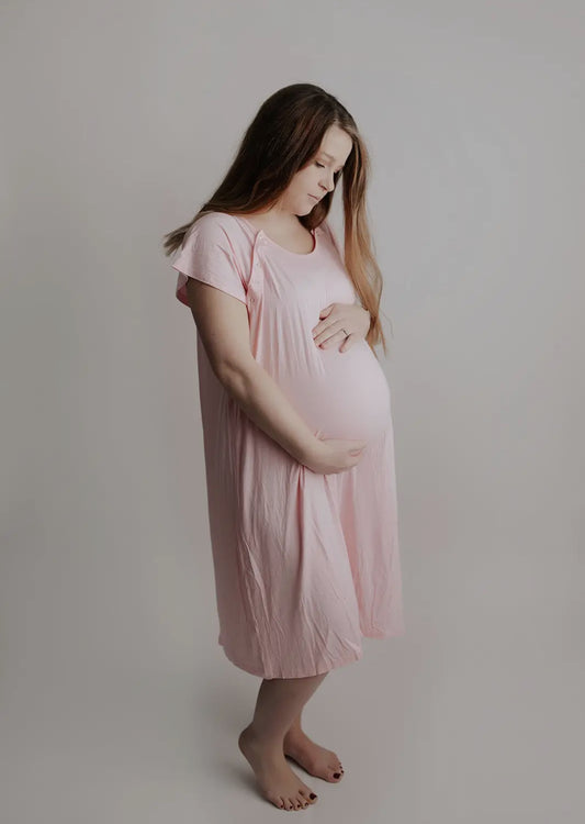 Light pink labor & delivery gown