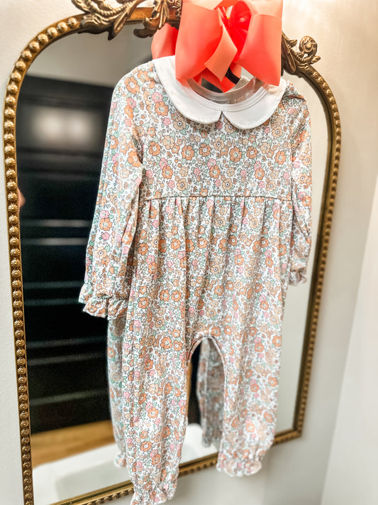 Floral collar romper