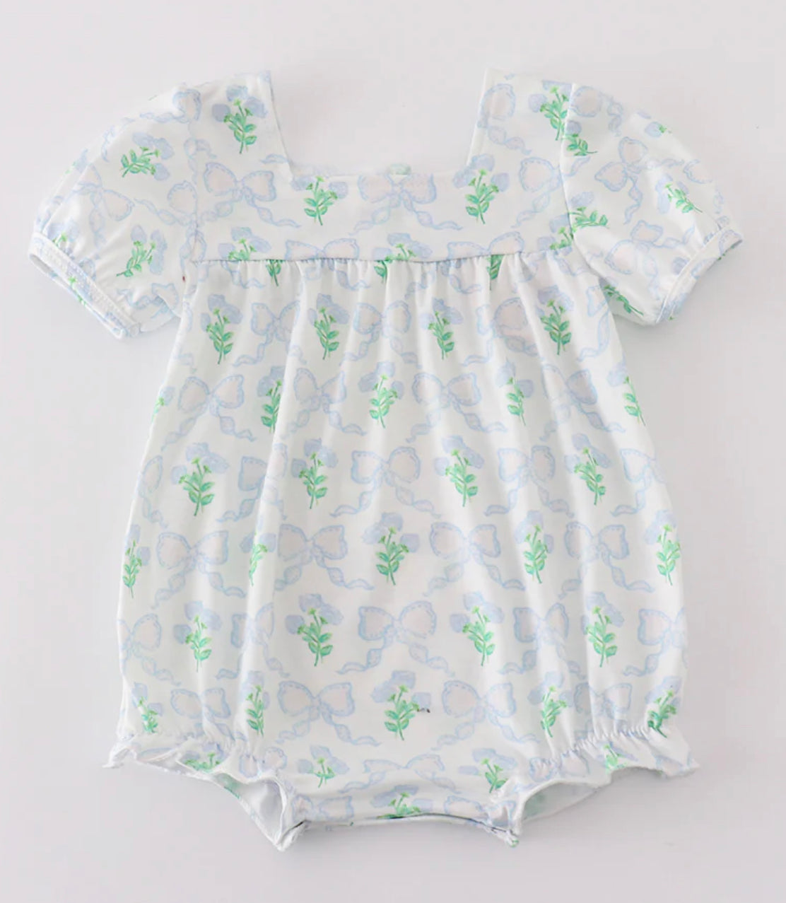 Green floral & bow bubble