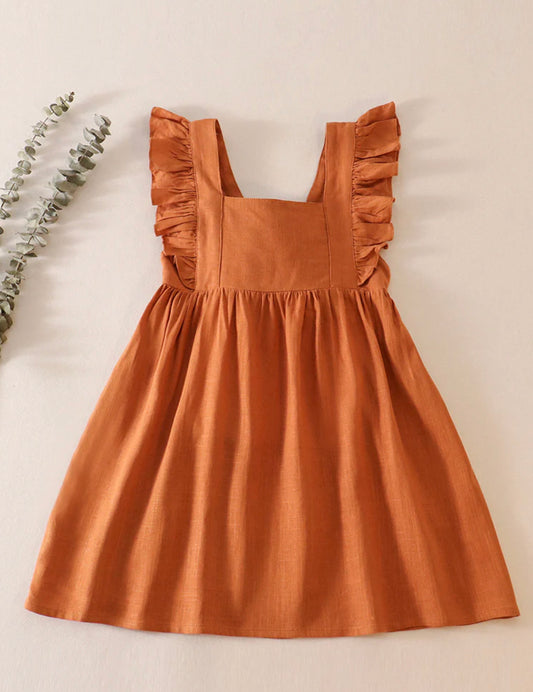 Carmel linen girls dress