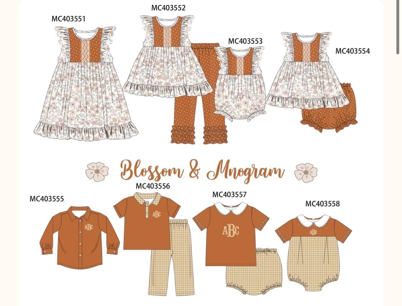 Fall florals girls pant set