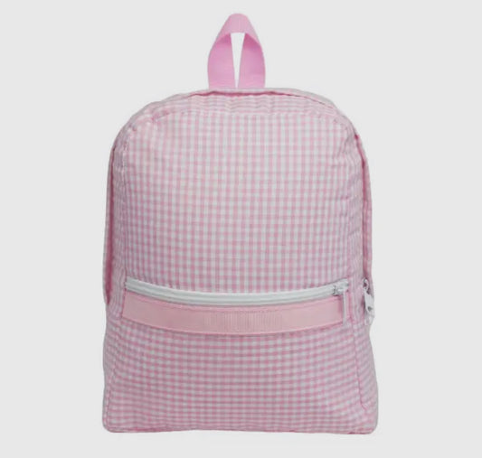 Pink gingham backpack- includes name/monogram