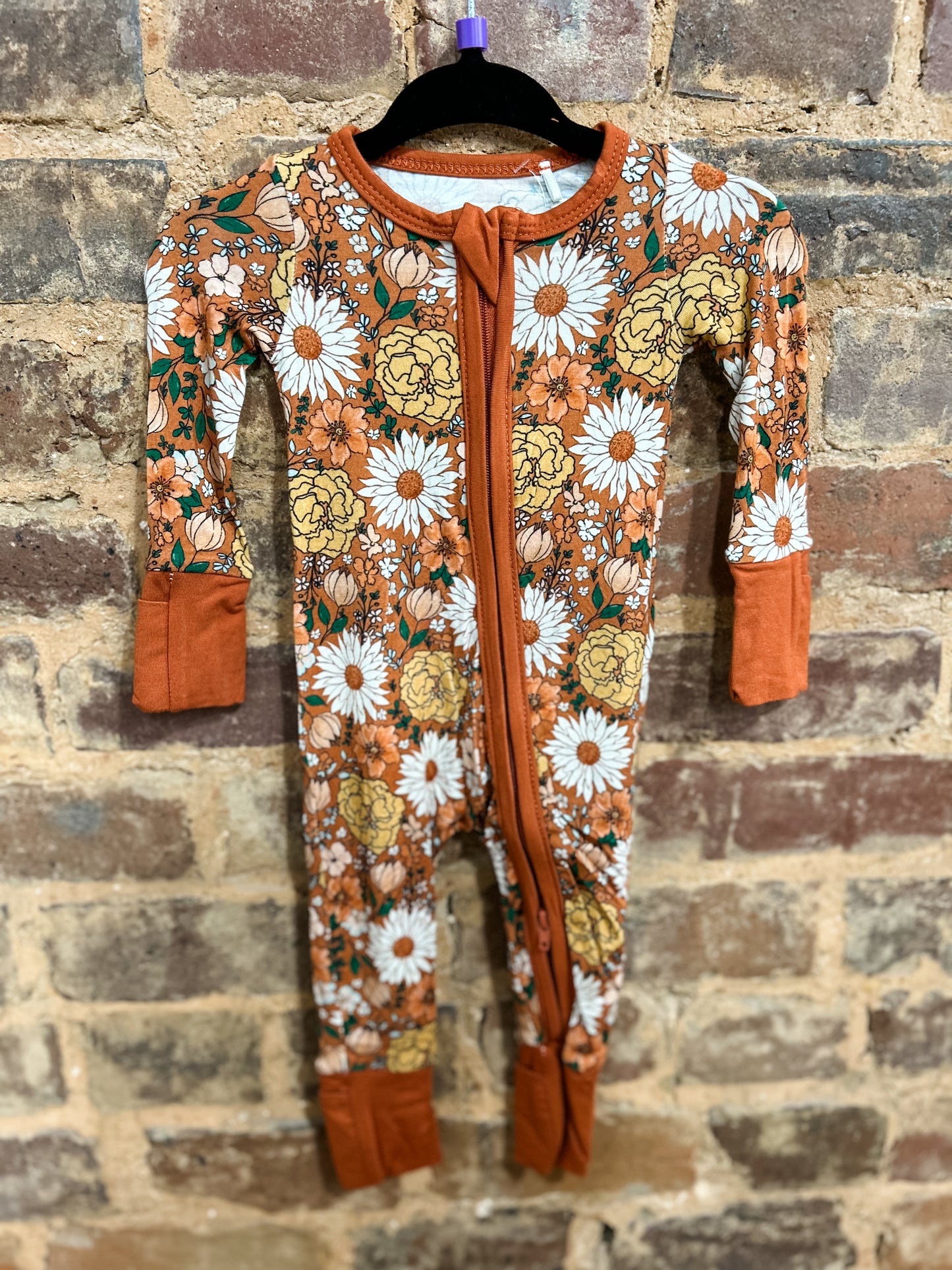 Autumn floral long sleeve bamboo zippy