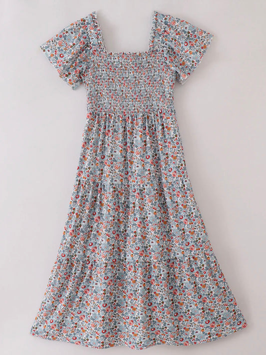 Floral smocked mom dress