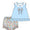 Blue floral bow bloomer set