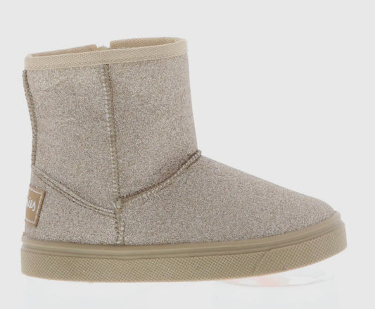 Gold glitter booties