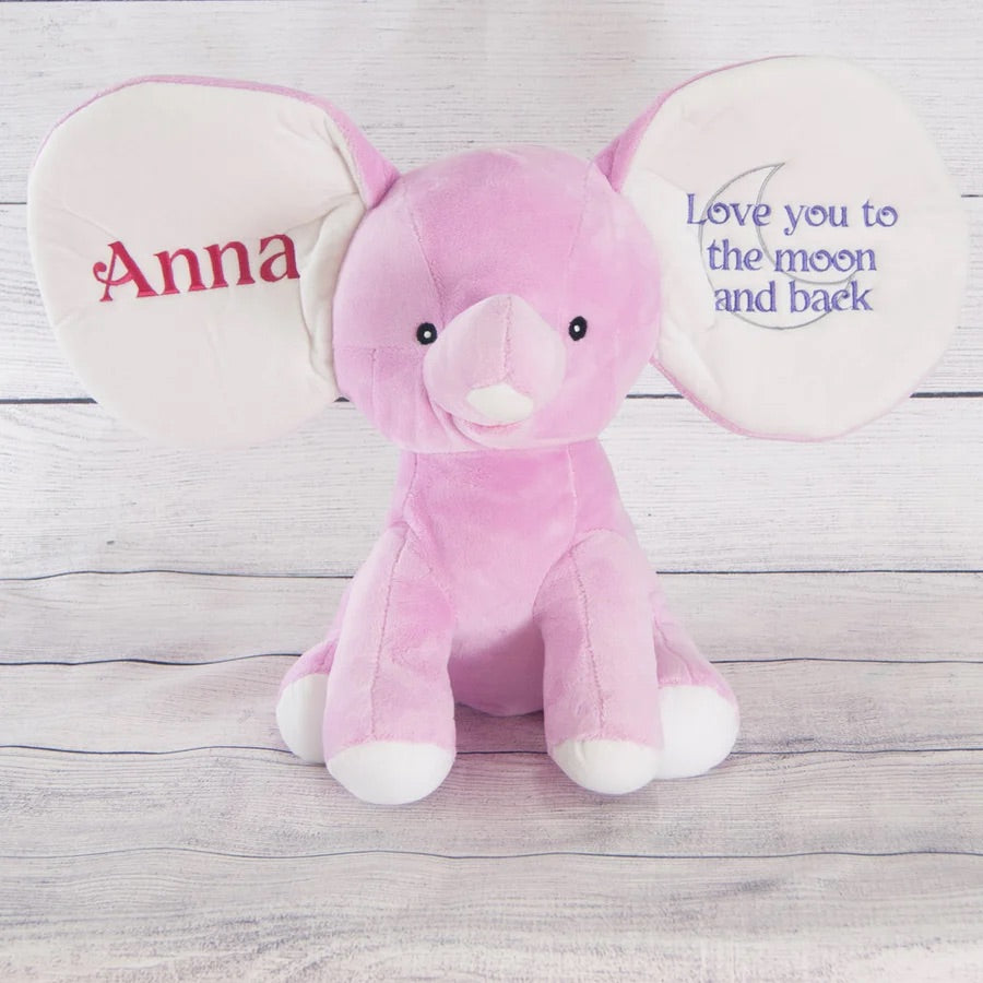 Grey elephant- INCLUDES EMBROIDERY ON EAR