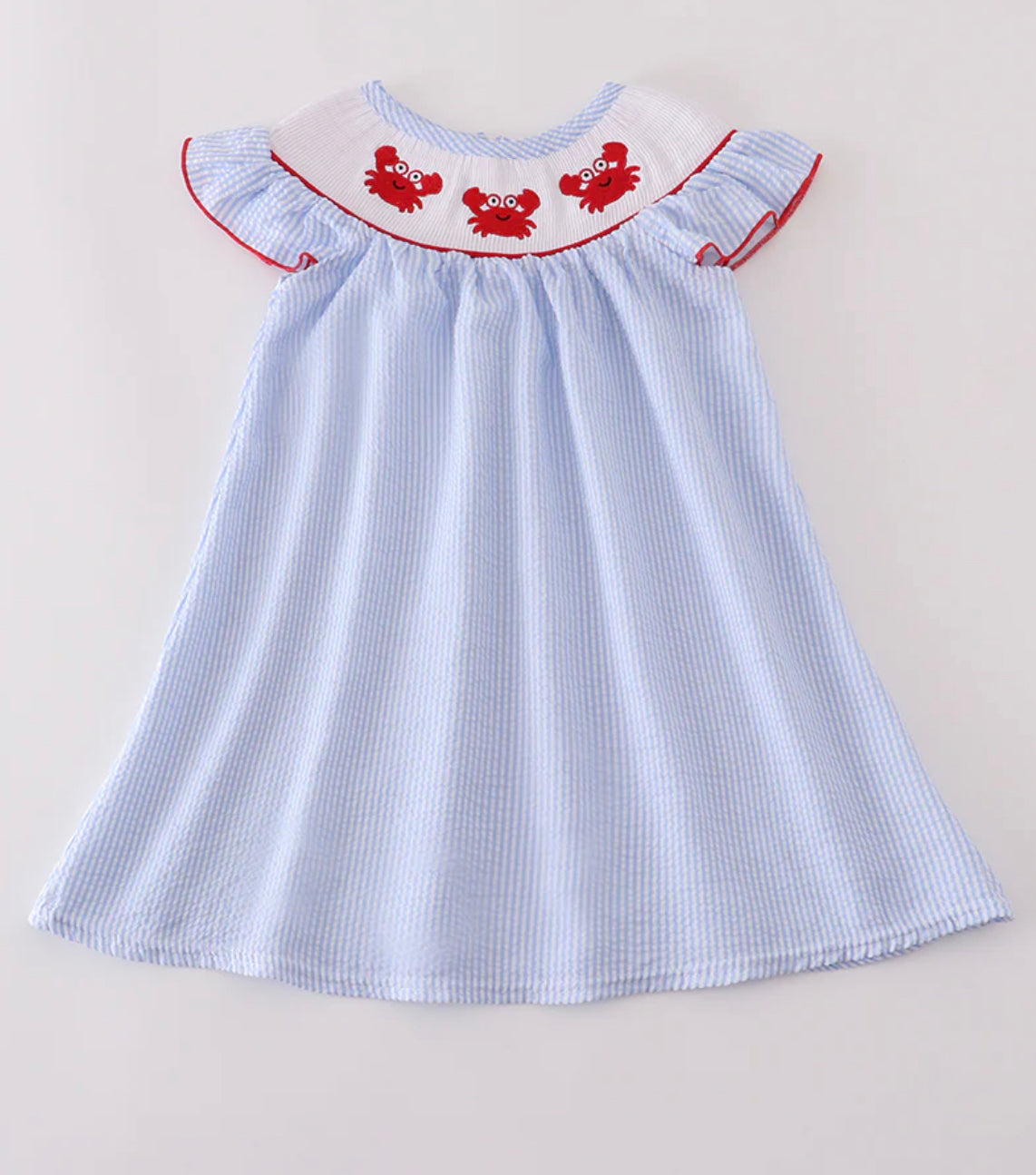 Seersucker crab dress