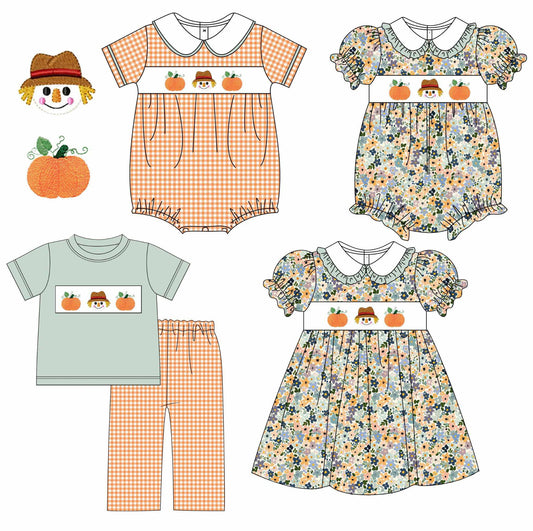 Pumpkin scarecrow boys set