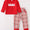 Red Santa plaid jogger set