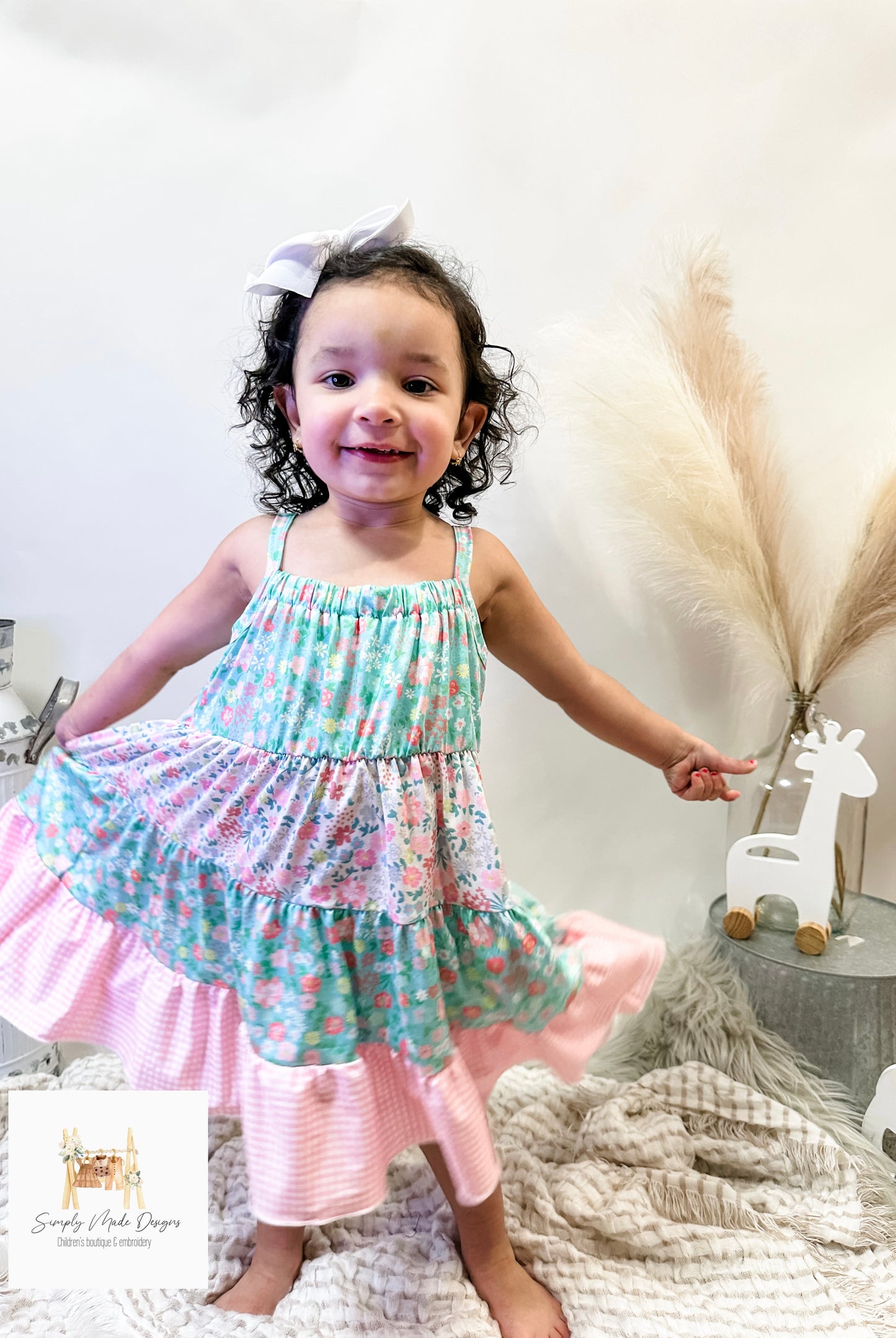Multi floral tiered dress