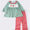 Green Christmas puppy girls set