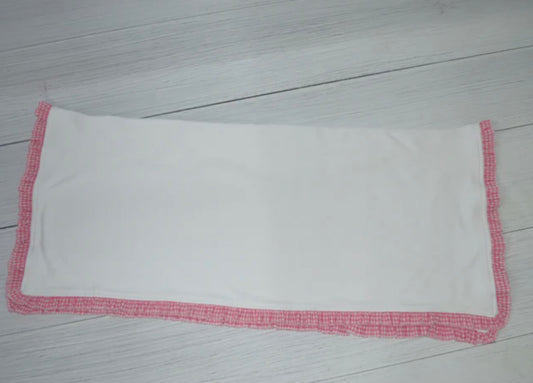 Pink gingham ruffle blanket 30x30