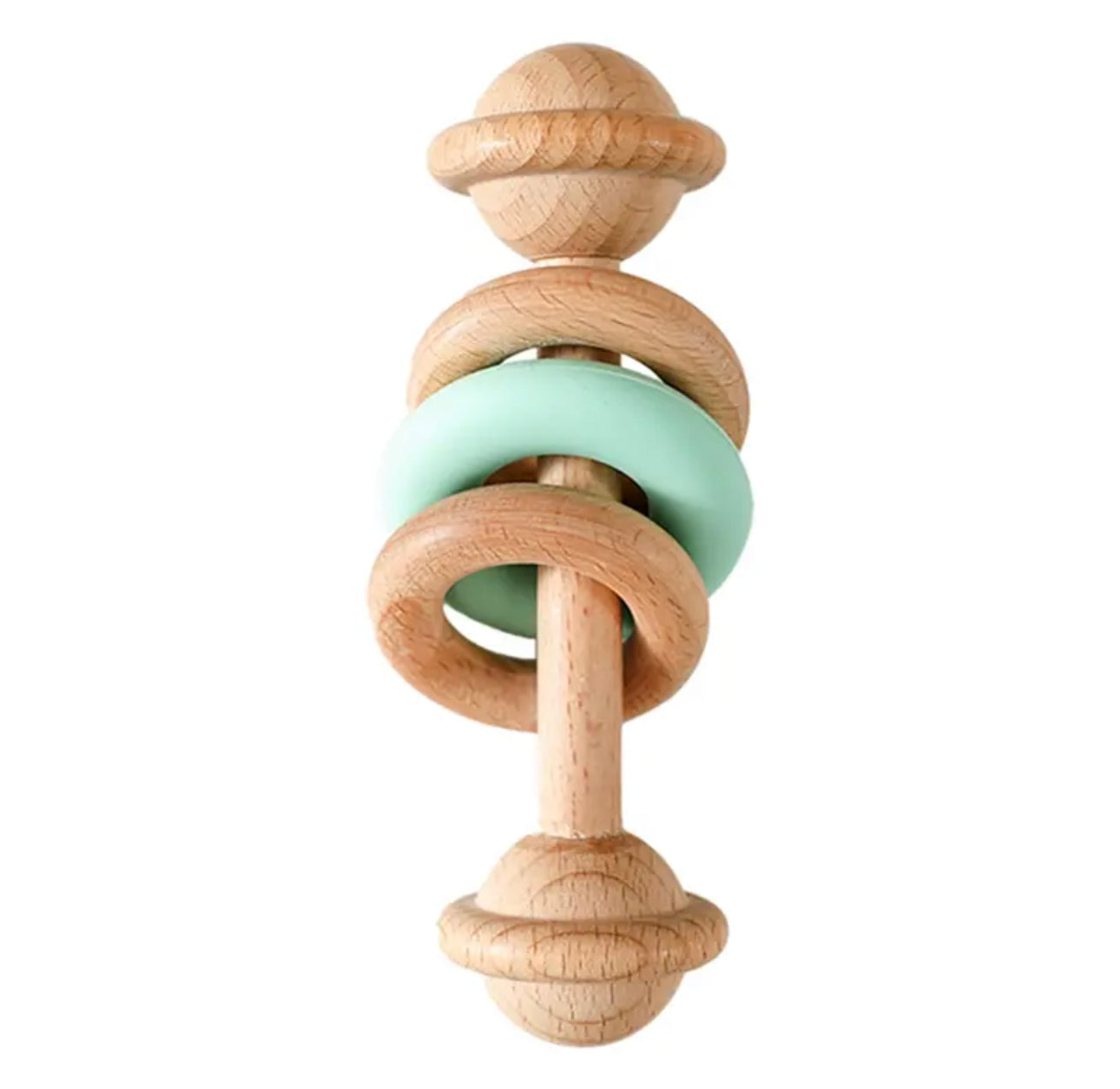 Wooden solid baby rattle