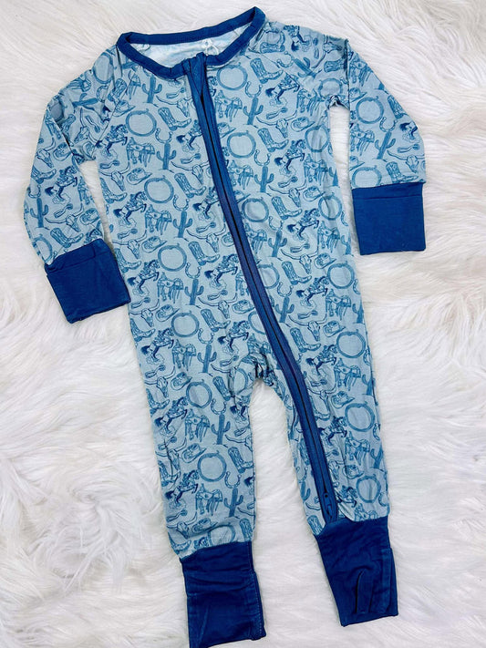 Blue western bamboo zippy