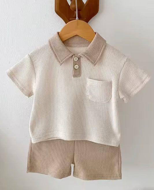 Boys nude short set