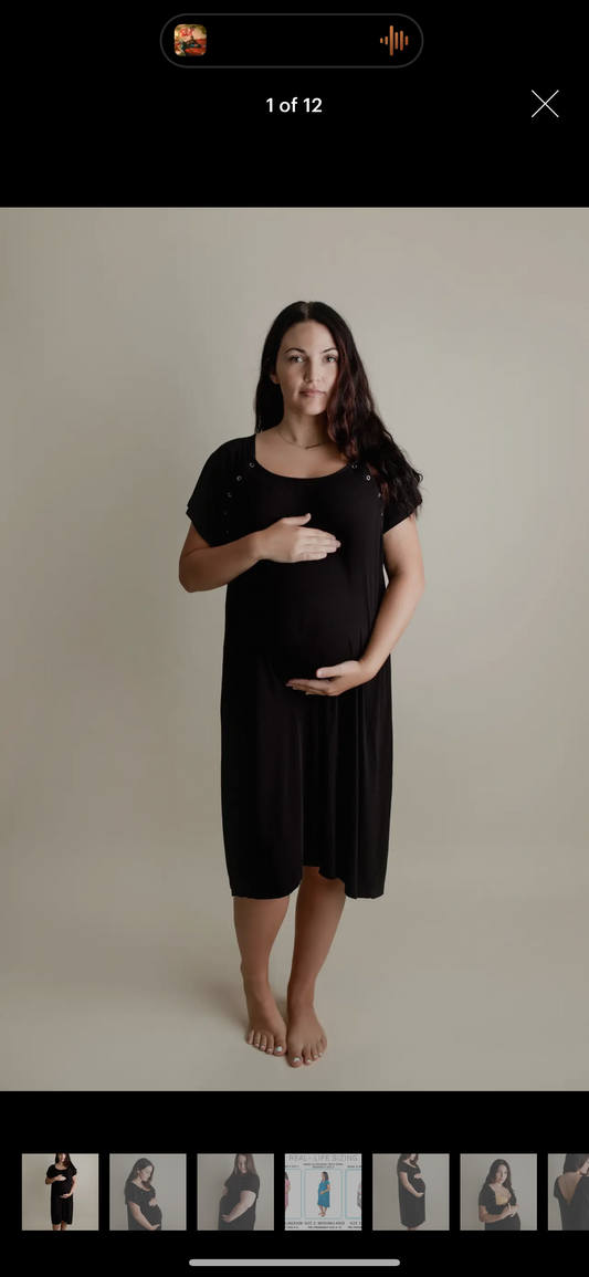 Labor Gown- Black