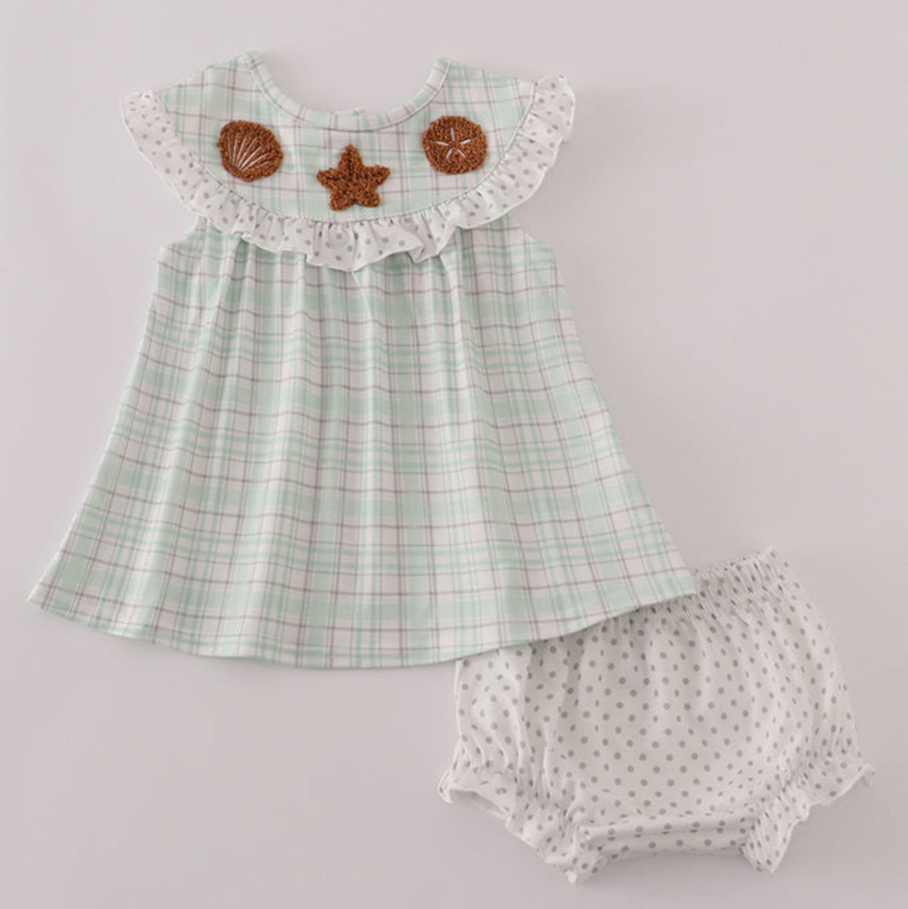 Green seashell bloomer set