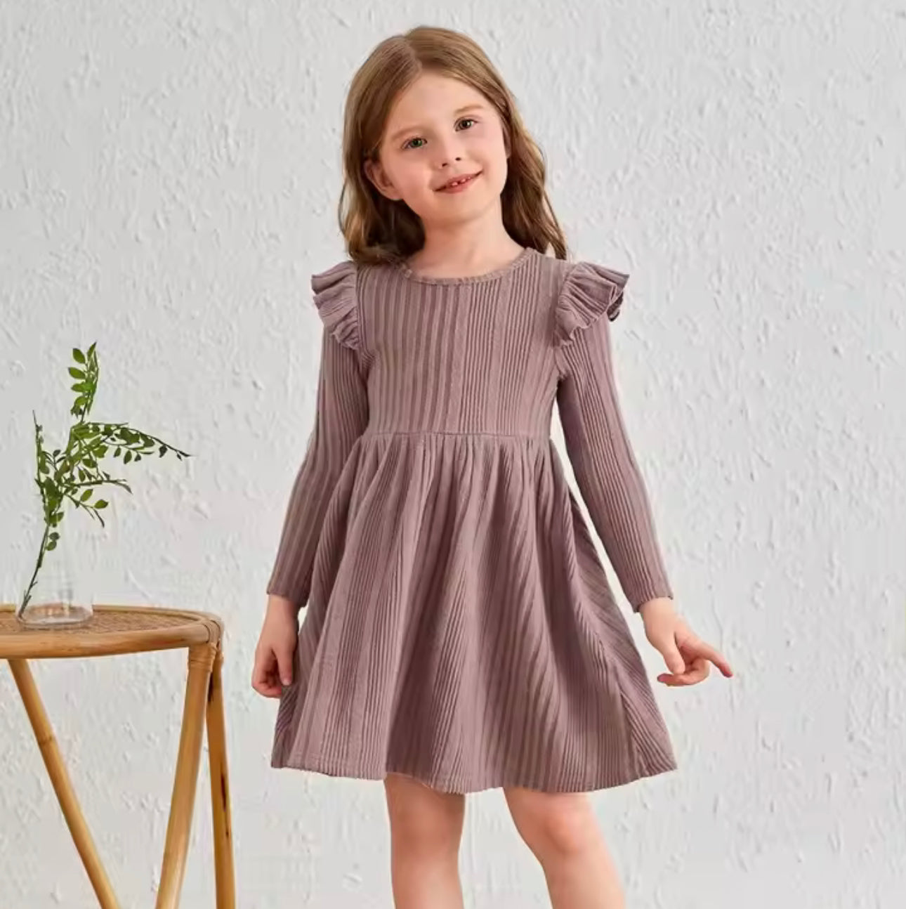 Dark mauve winter dress