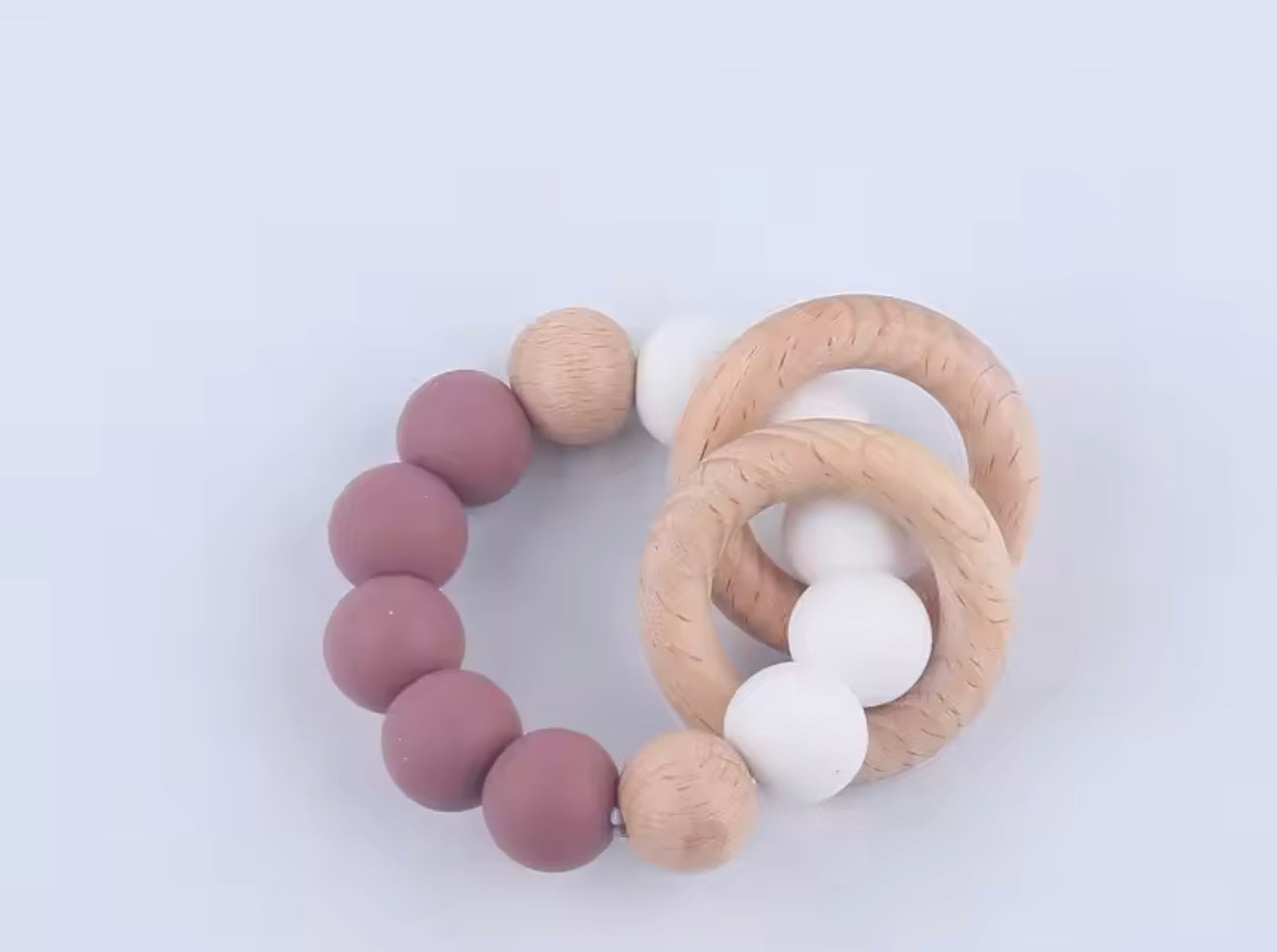 Wood & silicone teether ring