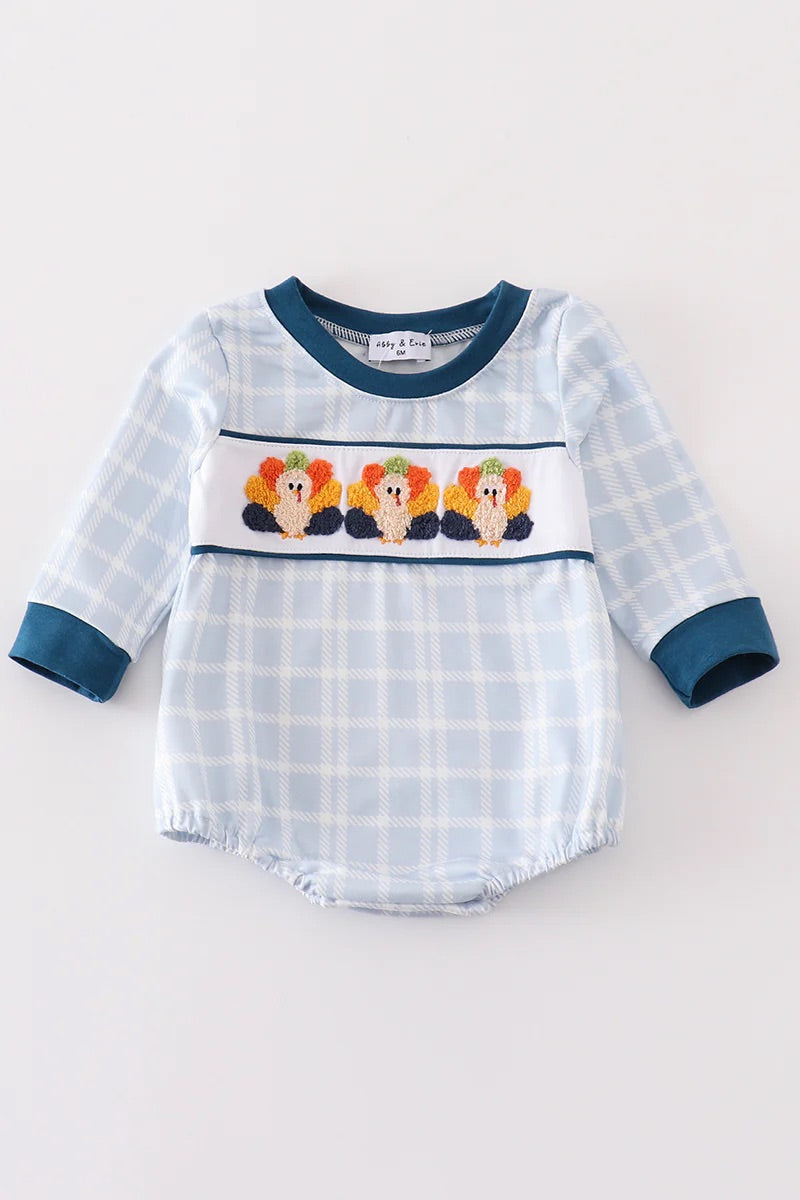 Boys Blue French knot turkey bubble