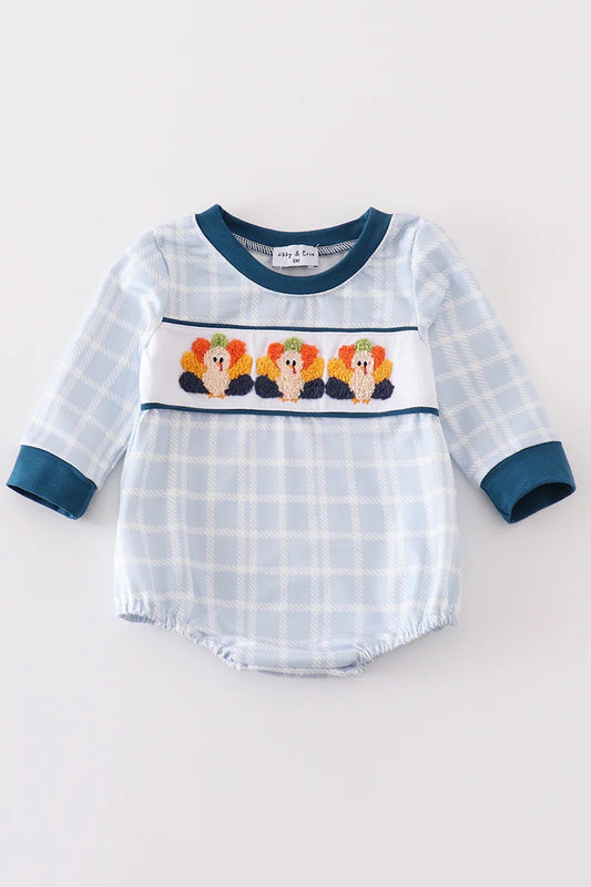 Boys Blue French knot turkey bubble