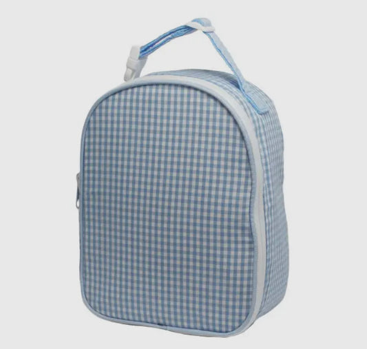 Blue gingham lunch bag- includes name/monogram