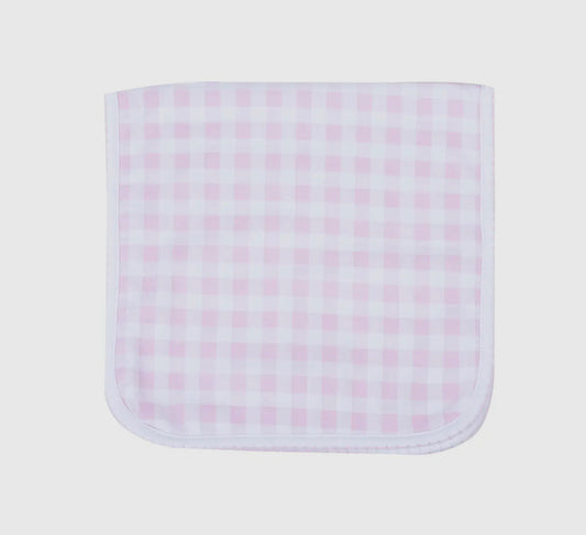 Pink checks burp cloths