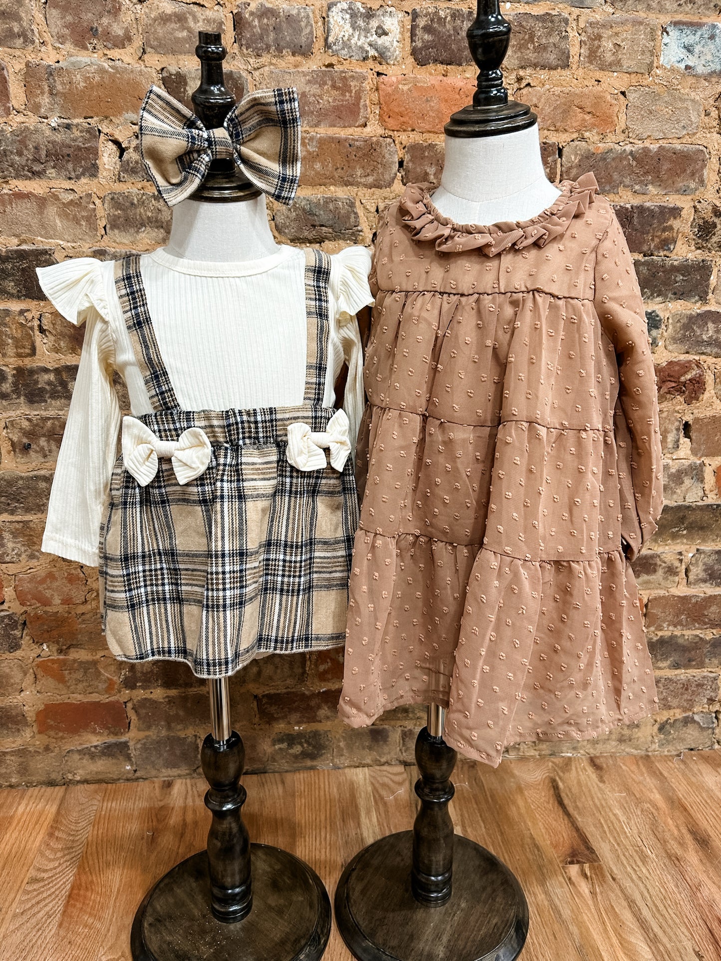 Brown Swiss dot dress