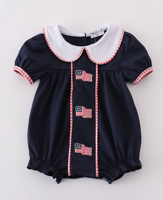 Navy flag ruffle bubble