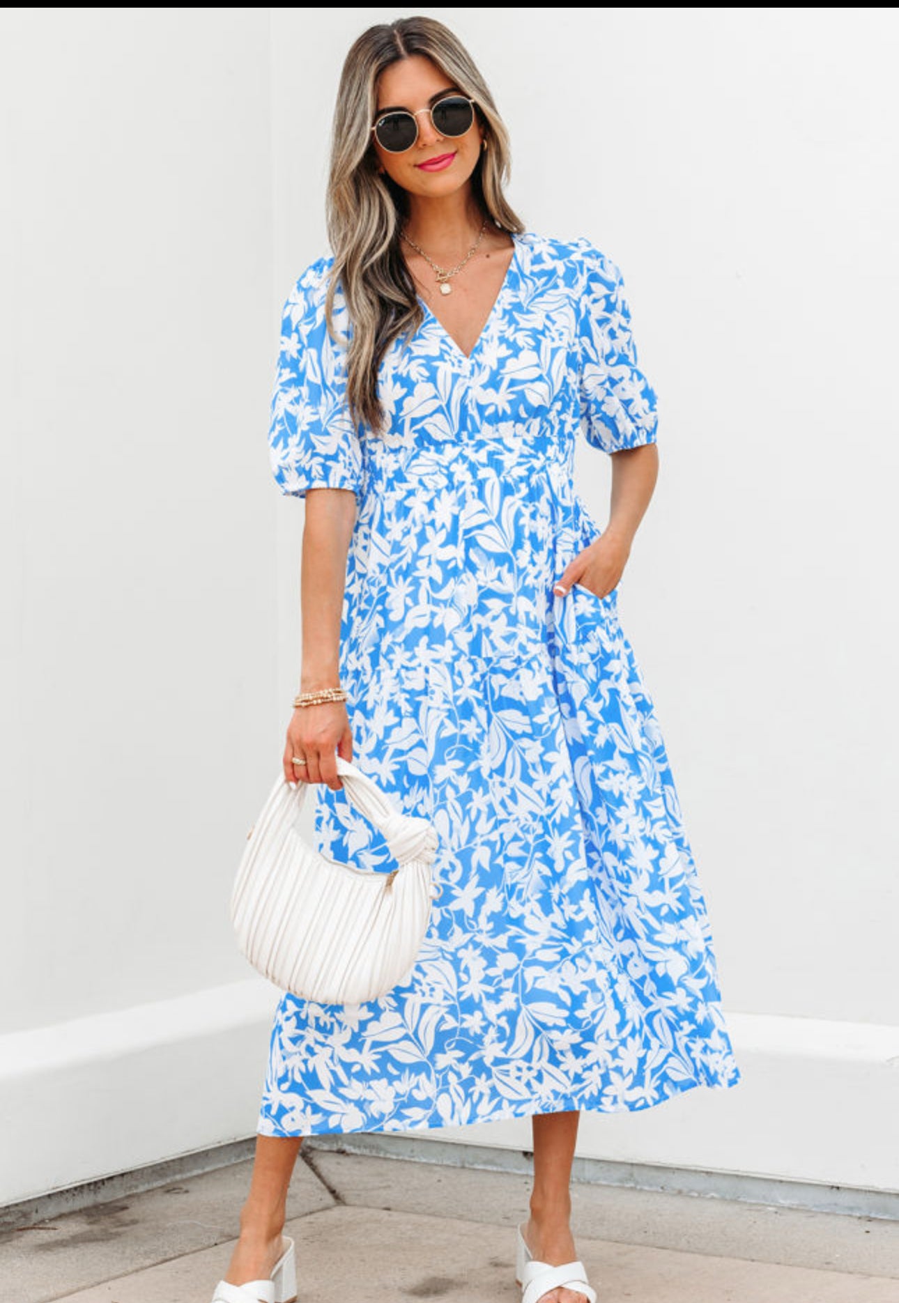 Blue floral dress