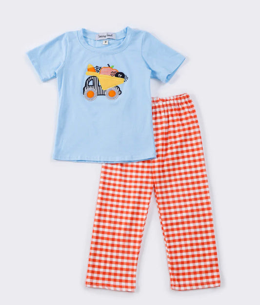 Boys pumpkin truck set