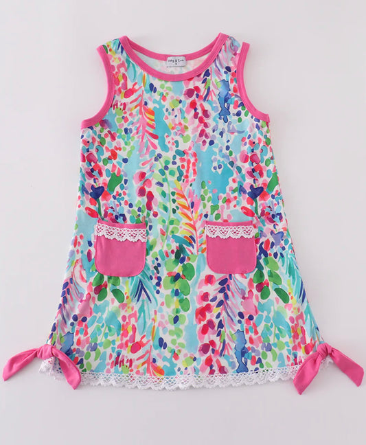 Rainbow garden girls dress