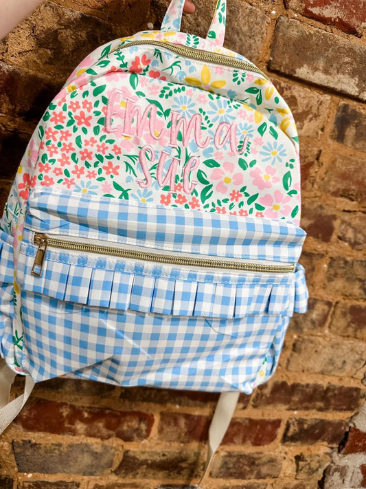 Toddler Floral backpack - embroidered