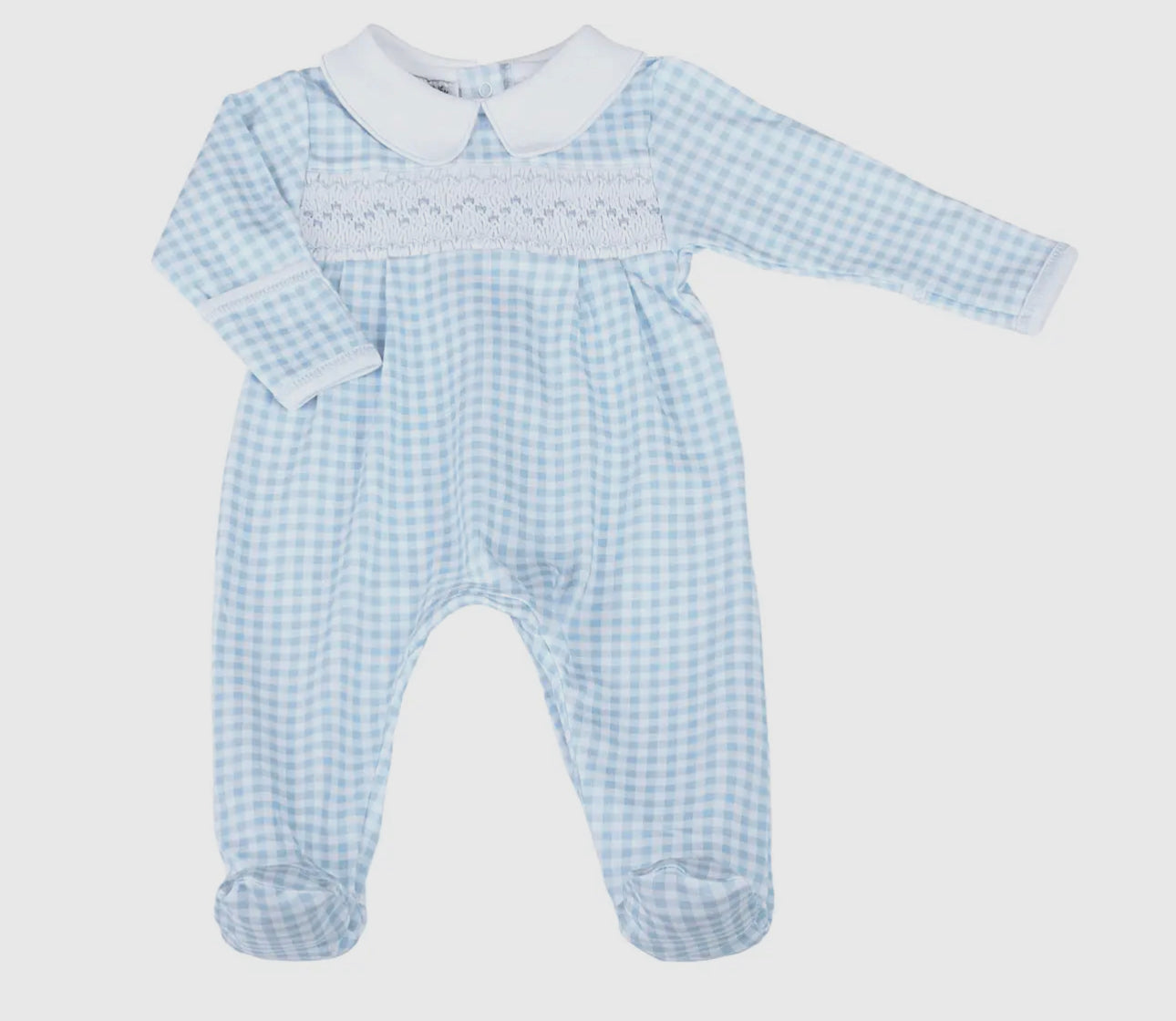 Gingham smocked footie