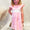 Pink cross smocked girls dress