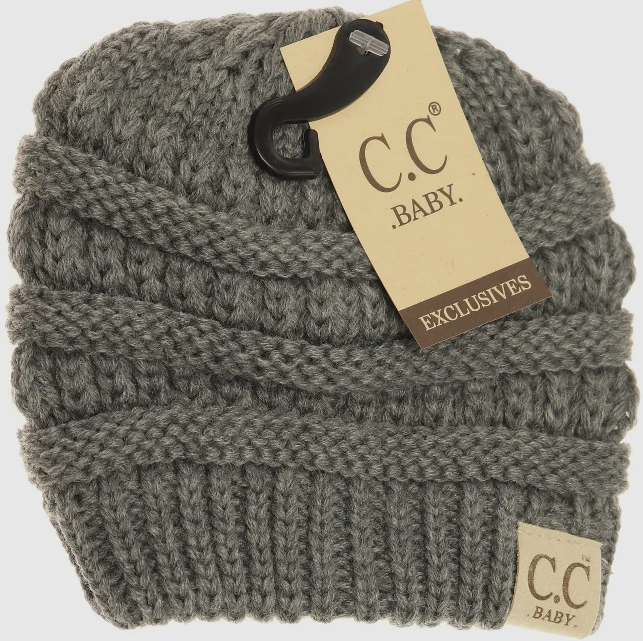 Solid knitted CC baby beanie